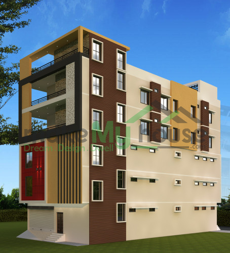 Multistory 3D Corner Elevation