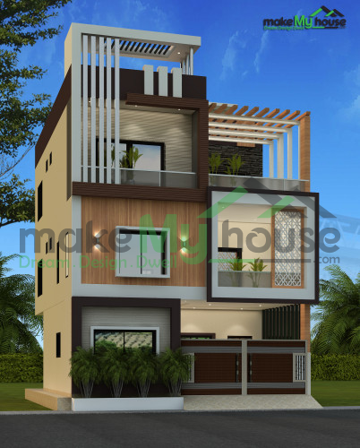 Triplex 3D Corner Elevation