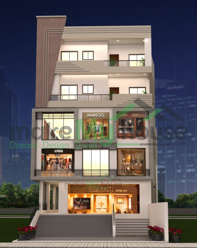 Multistory 3D Front Elevation