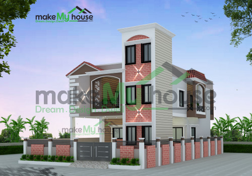 Duplex 3D Corner Elevation