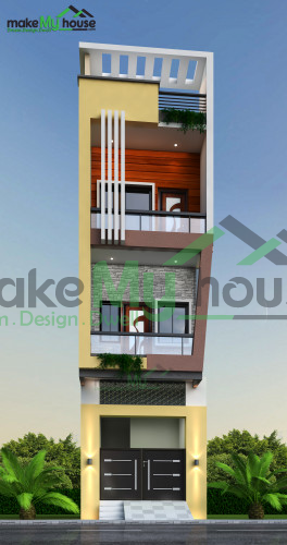 Triplex 3D Front Elevation