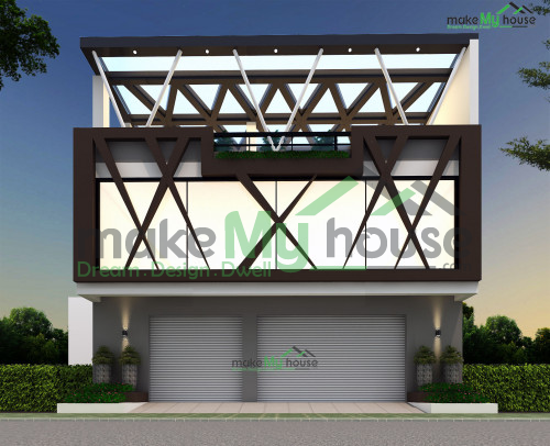 Triplex 3D Front Elevation