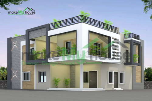 Duplex 3D Corner Elevation