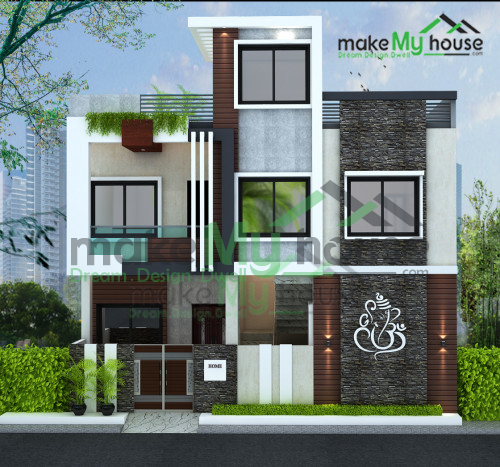 Duplex 3D Front Elevation