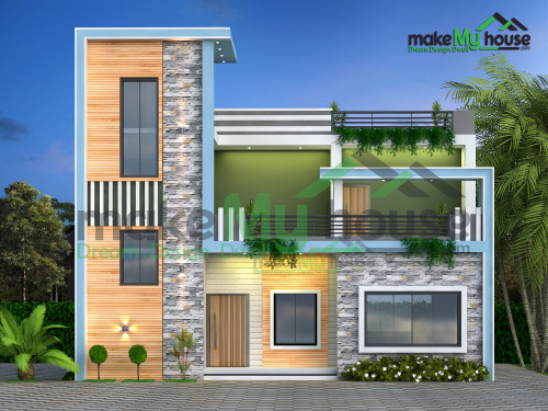 Duplex 3D Front Elevation