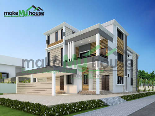 Duplex 3D Corner Elevation