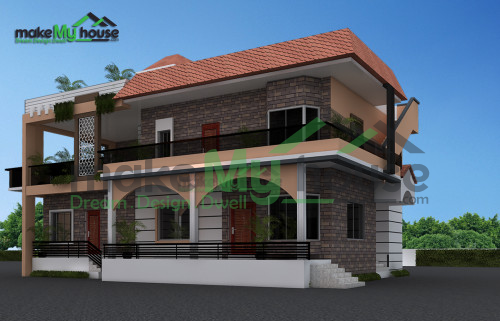 Duplex 3D Corner Elevation