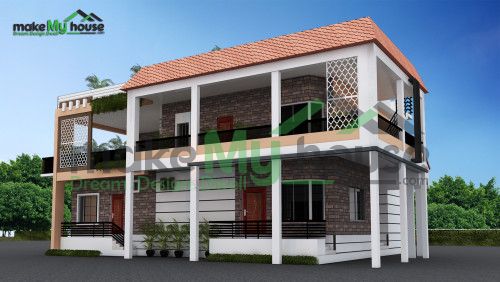 Duplex 3D Corner Elevation