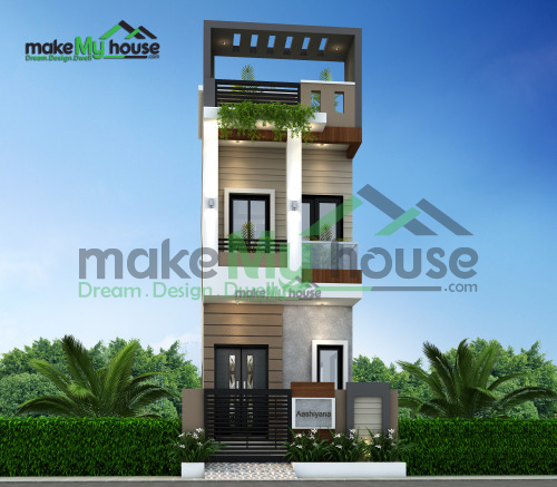 Duplex 3D Front Elevation