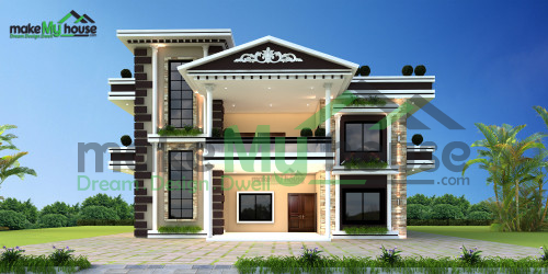 Duplex 3D Front Elevation