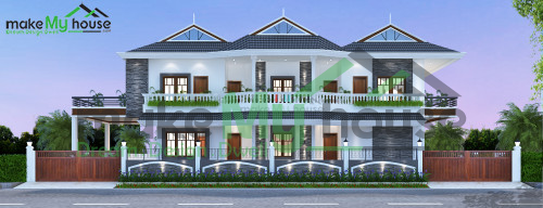 Duplex 3D Front Elevation