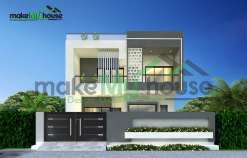 Triplex 3D Front Elevation