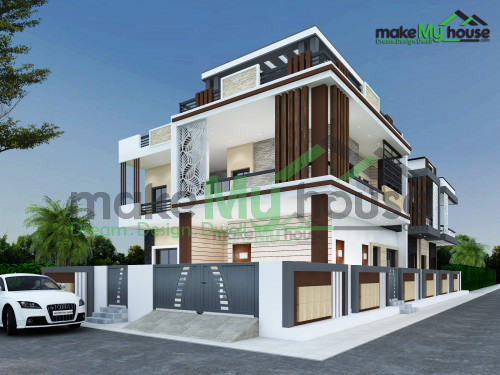 Duplex 3D Corner Elevation