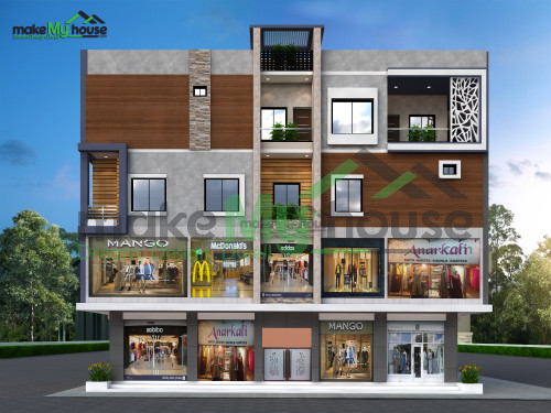 Multistory 3D Front Elevation