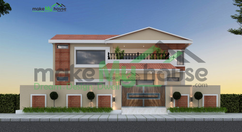 Duplex 3D Front Elevation