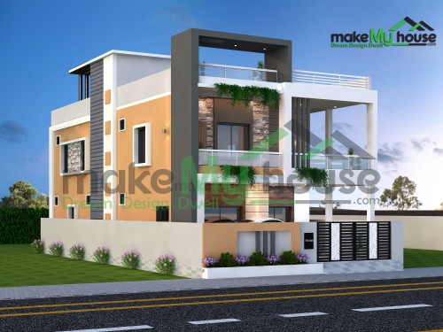 Duplex 3D Corner Elevation