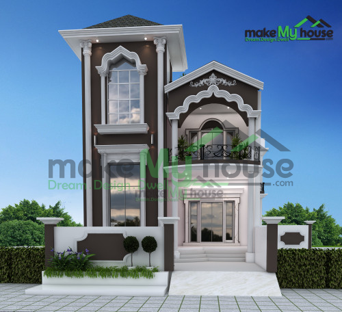 Duplex 3D Front Elevation