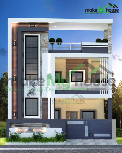 Duplex 3D Front Elevation