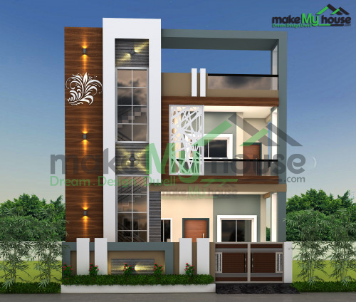 Duplex 3D Front Elevation