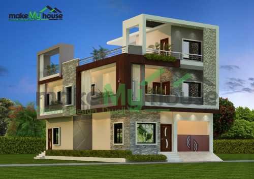 Duplex 3D Corner Elevation