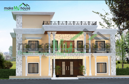 Duplex 3D Front Elevation