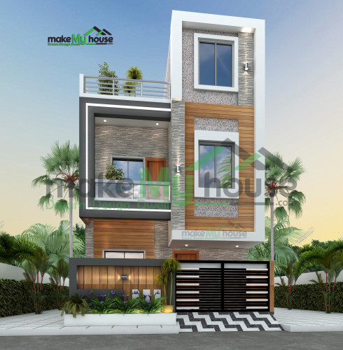 Duplex 3D Front Elevation