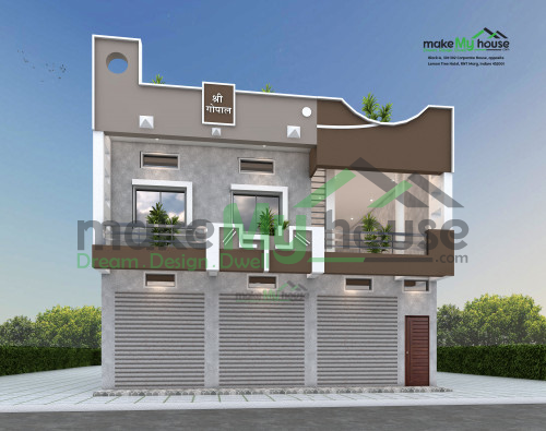 Duplex 3D Front Elevation