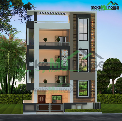 Multistory 3D Front Elevation