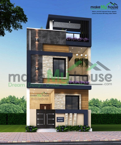 Duplex 3D Front Elevation