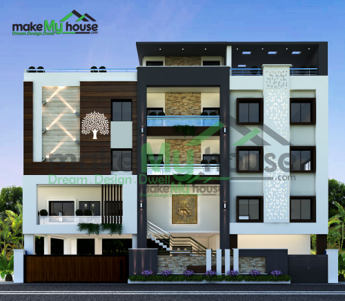 Multistory 3D Front Elevation