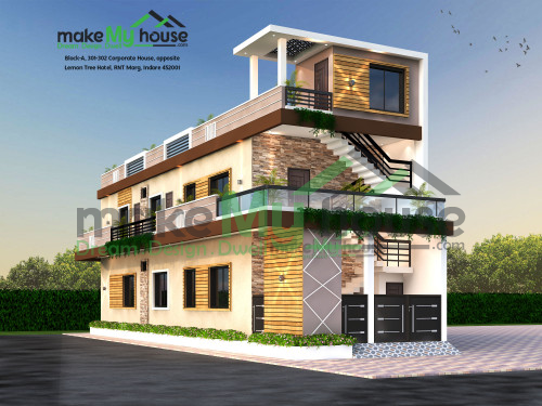 Duplex 3D Corner Elevation