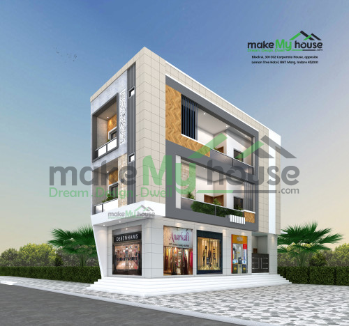 Triplex 3D Corner Elevation