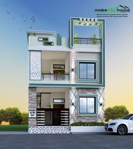 2 storey house design with rooftop