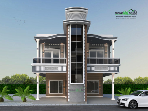 27 40 Front Elevation 3d Elevation House Elevation