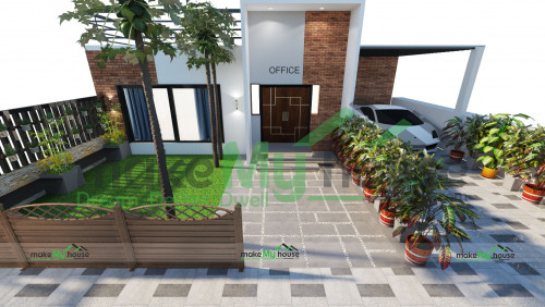 Front Office Landscaping 3D Elevation