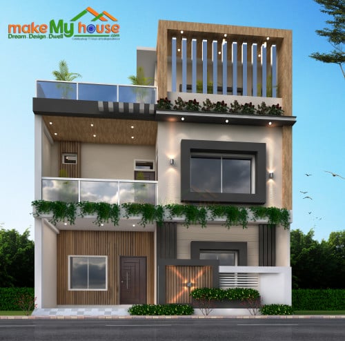 3-Storey-House-Plan | Architecture Design | Naksha Images | 3D Floor Plan  Images | Make My House Completed Project