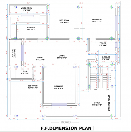 4 storey residential building floor plan