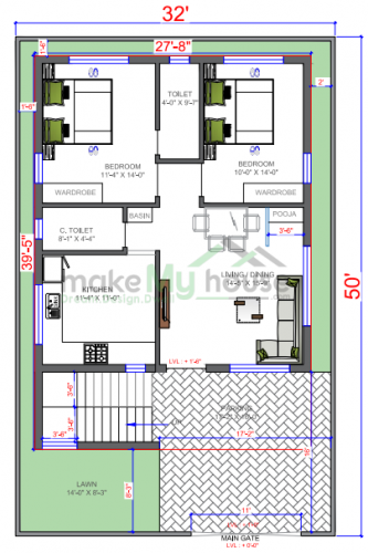 30 54 Front Elevation 3d Elevation House Elevation