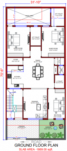 Indian-House-Plan-Ideas | Architecture Design | Naksha Images | 3D Floor  Plan Images | Make My House Completed Project
