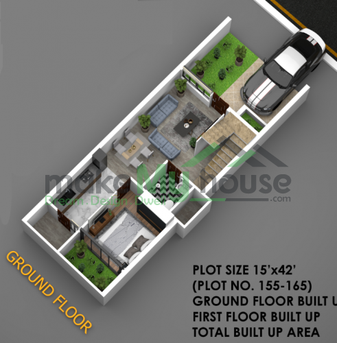 Ground 3D Floor Plan Elevation