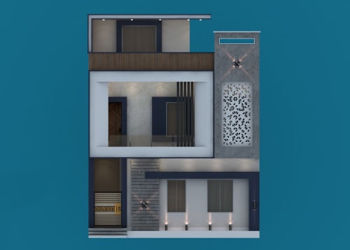 3D elevation designs for modern house 