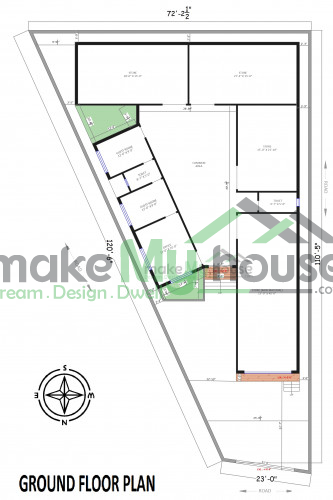 38x95-floor-plan | Architecture Design | Naksha Images | 3D Floor 