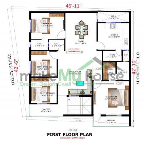 38x28 house plan| House Plan | House Design | Make My House
