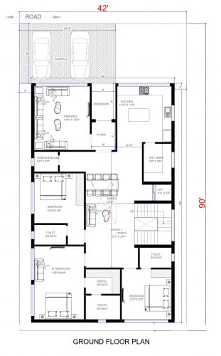 Triplex Floor Plan Exterior house design