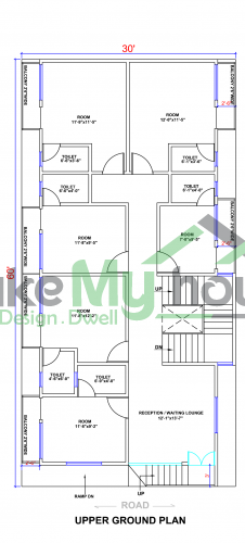 30*60 House Plan, 1800 Sqft Floor Plan Triplex Home Design- 3290