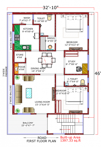 32x46 Floor Plan