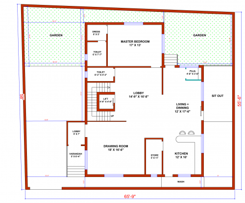 plan of duplex house