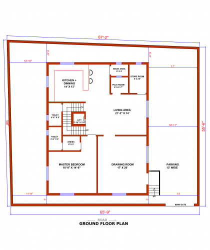 67x55 Floor Plan