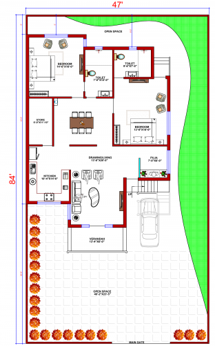 G+1 house design