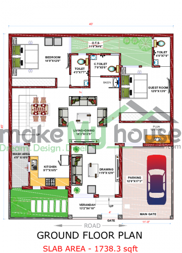 120*135 House plan, 16200 SqFt Floor Plan duplex Home Design- 8310